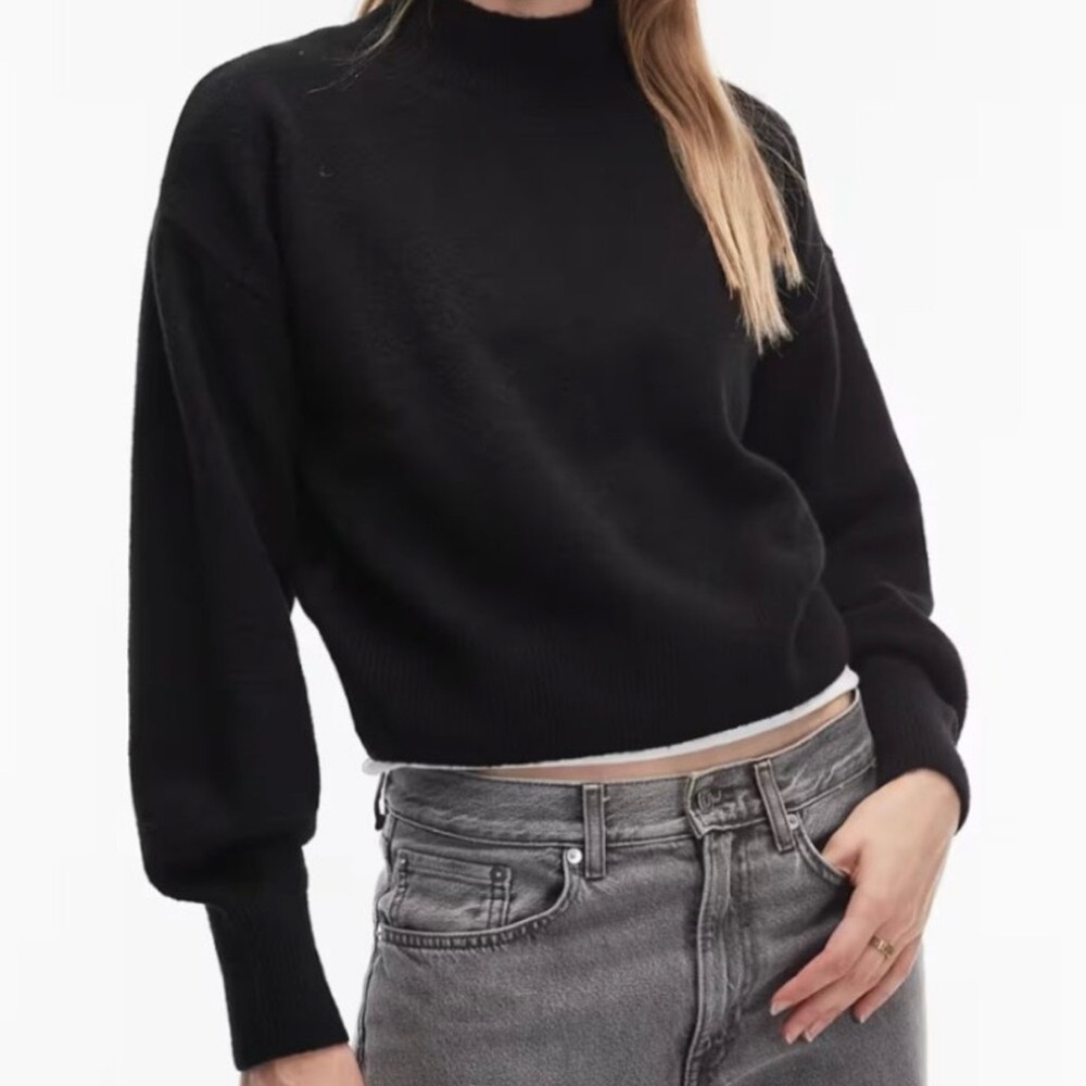& Other Stories Mock-Neck Sweater Black S